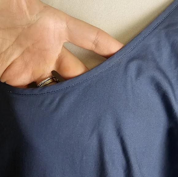 Oscar De La Renta Mid-length Blue Cotton dress Size 16 - Picture 10 of 10